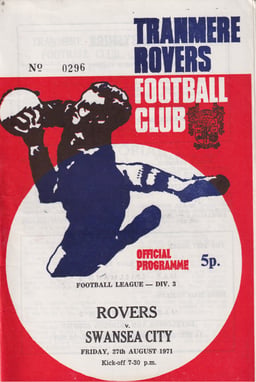 Tranmere Rovers v Swansea City Match Programme 1971-08-27